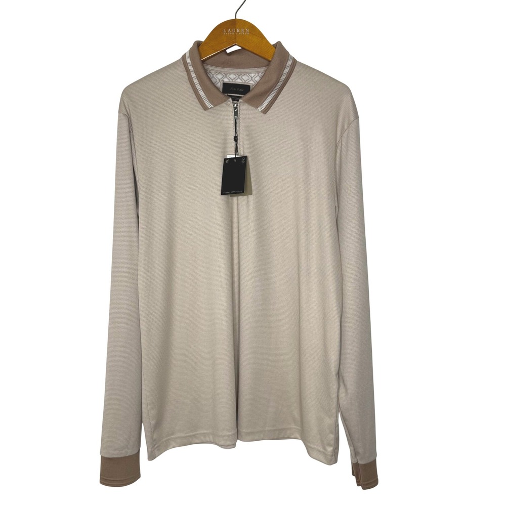 Porter & Ash Luxury‎ Essentials 1/4 Zip Knitted Jaquard Shirt New XXL